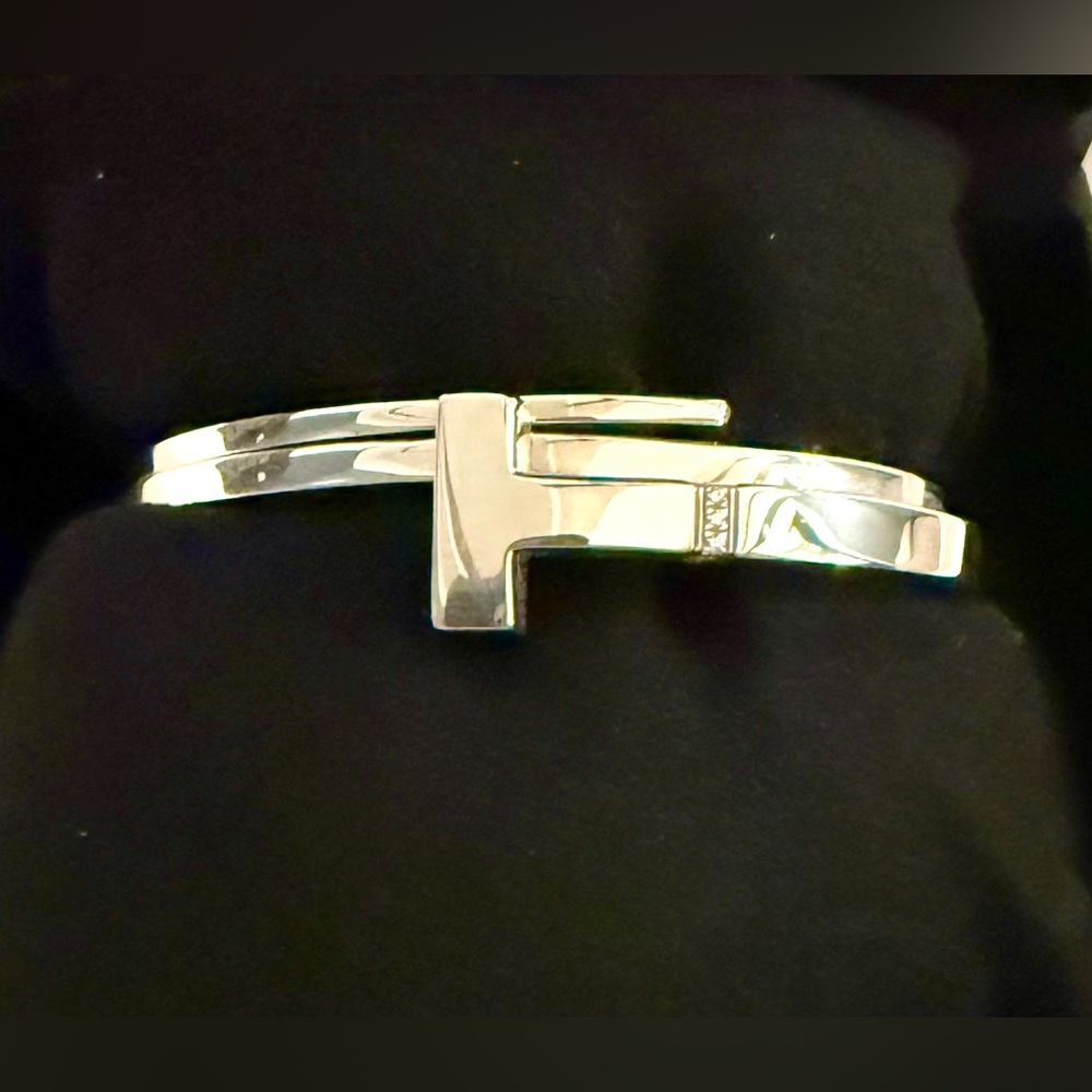 Tiffany & Co Diamond Square Wrap Bracelet, 46g